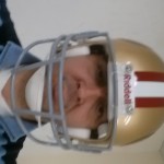 Liv with San Francisco 49ers NFL helmet