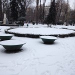 cismigiu park in the snow